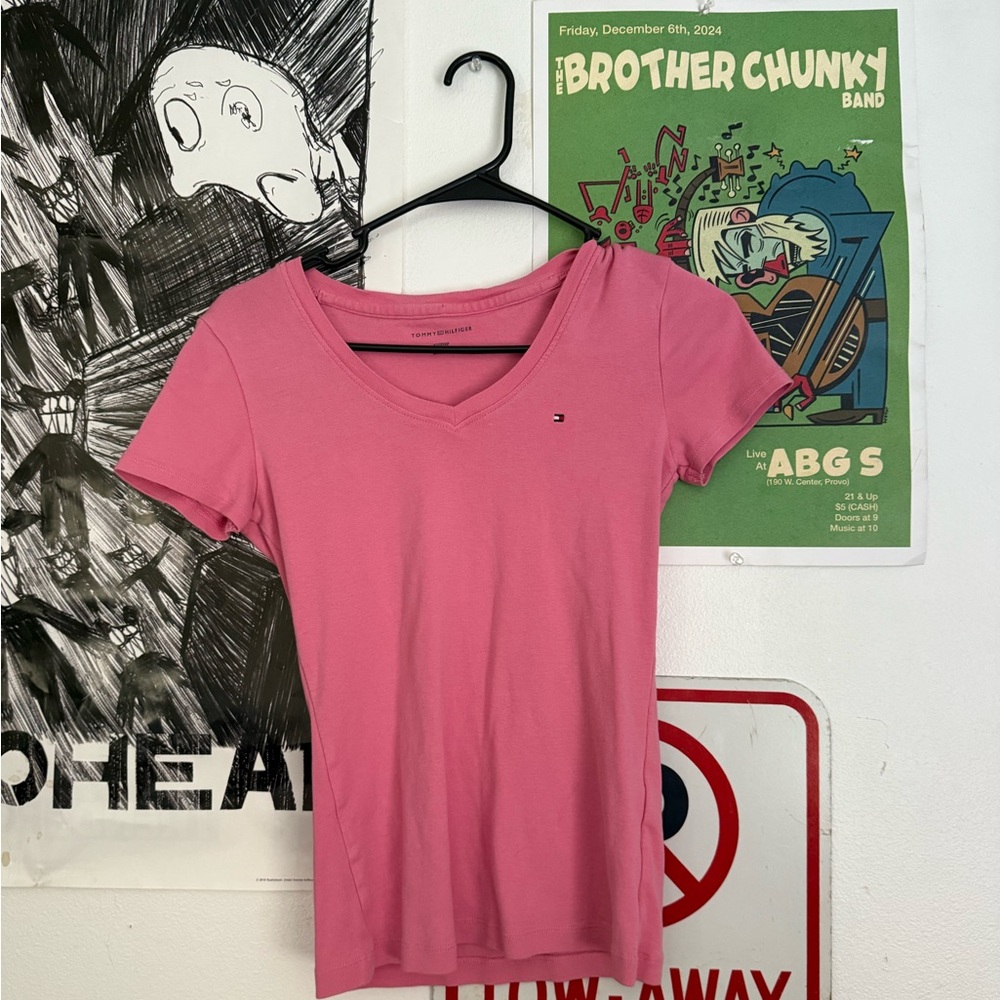 Tommy Hilfiger Pink Fitted Short Sleeve Tee